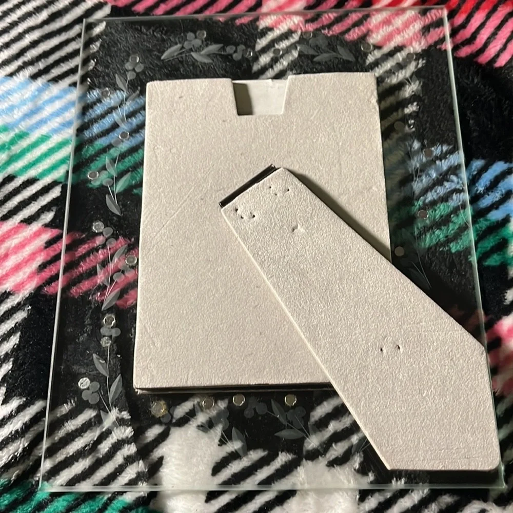 Etched glass picture frame